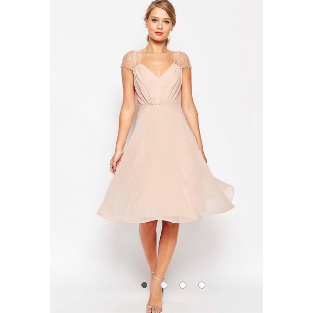 Gorge ASOS Chiffon Kate Dress Aline Cap Sleeves